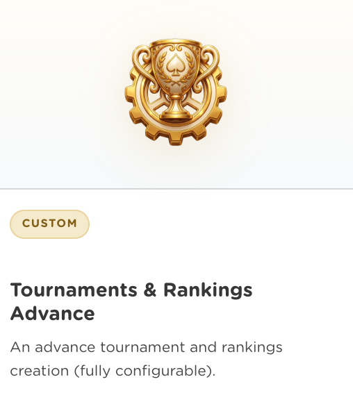 Tournaments and Rankings Advance management page